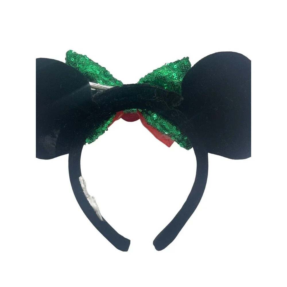 Disney Parks Minnie Ears Christmas Holiday Light Up Bow Barrette Hair Clip Green - Picture 3 of 16
